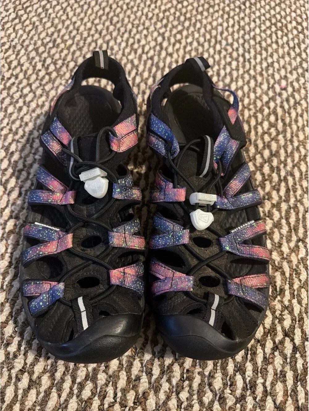 KEEN Women's Black Sandals with Galaxy-Print Straps